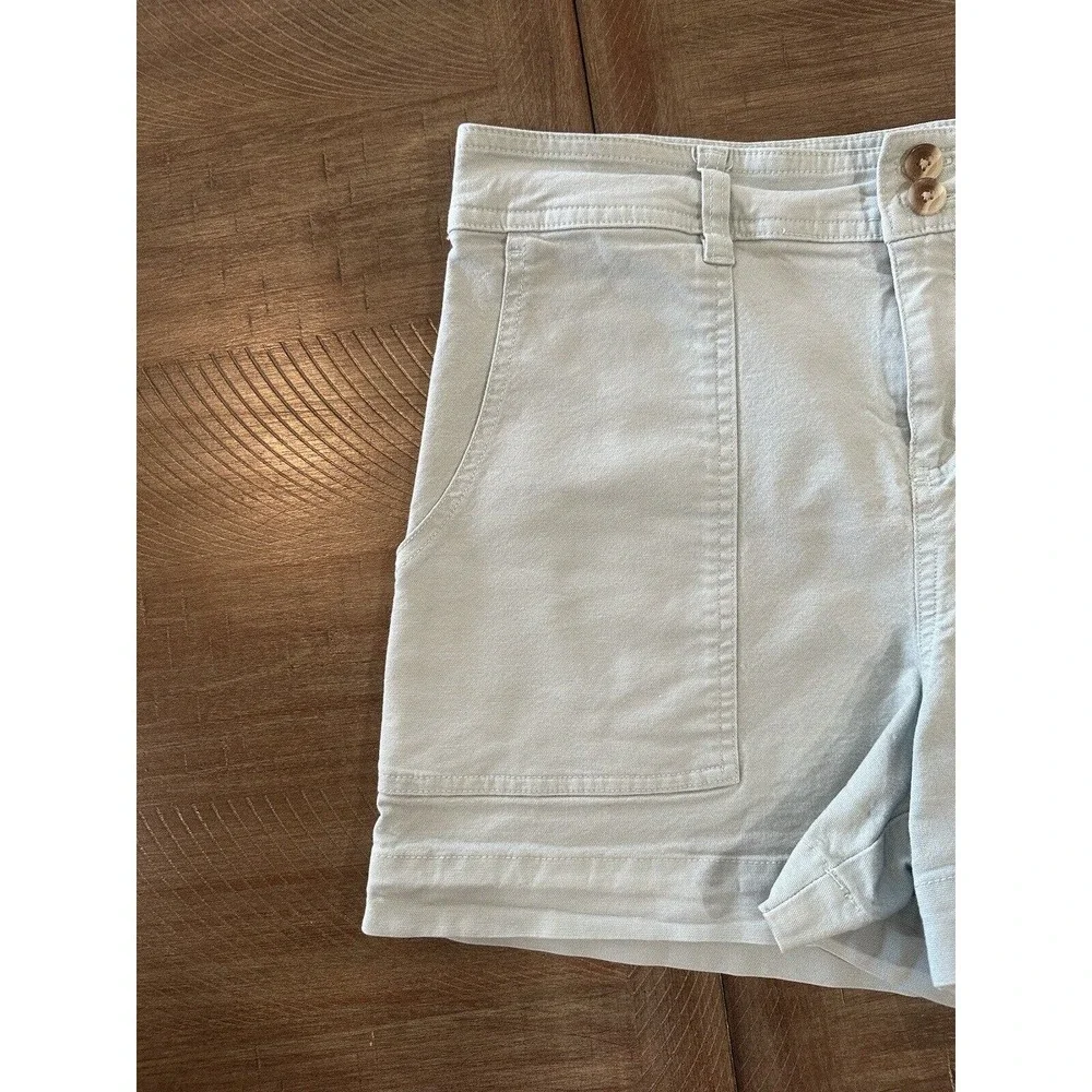 A NEW DAY Womens Size 12 Mint Green High Rise Stretch Cotton Blend Casual Shorts